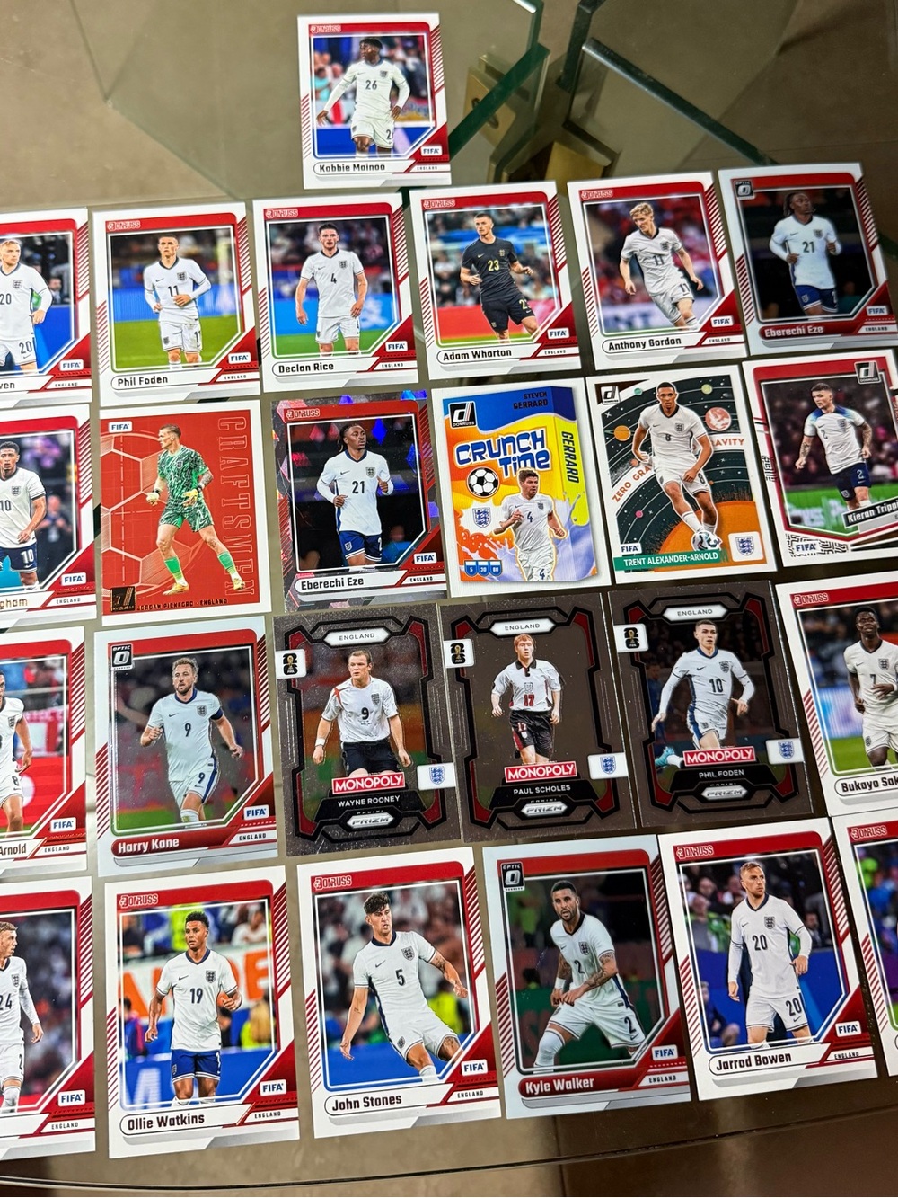 25 England National Team soccer card lot FIFA World Cup Monopoly Donruss